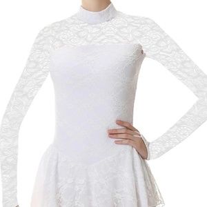 White Lace Figure Skating Dress